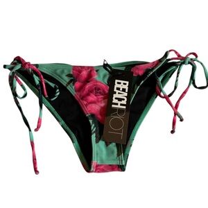 Beach Riot Women's Rose Floral String Bikini Swimsuit Bottoms Womens Small NEW